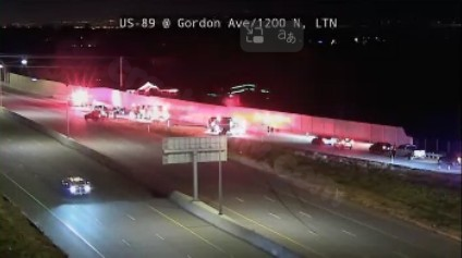 US-89 Southbound Closure at 1200 North in Layton due to Accident