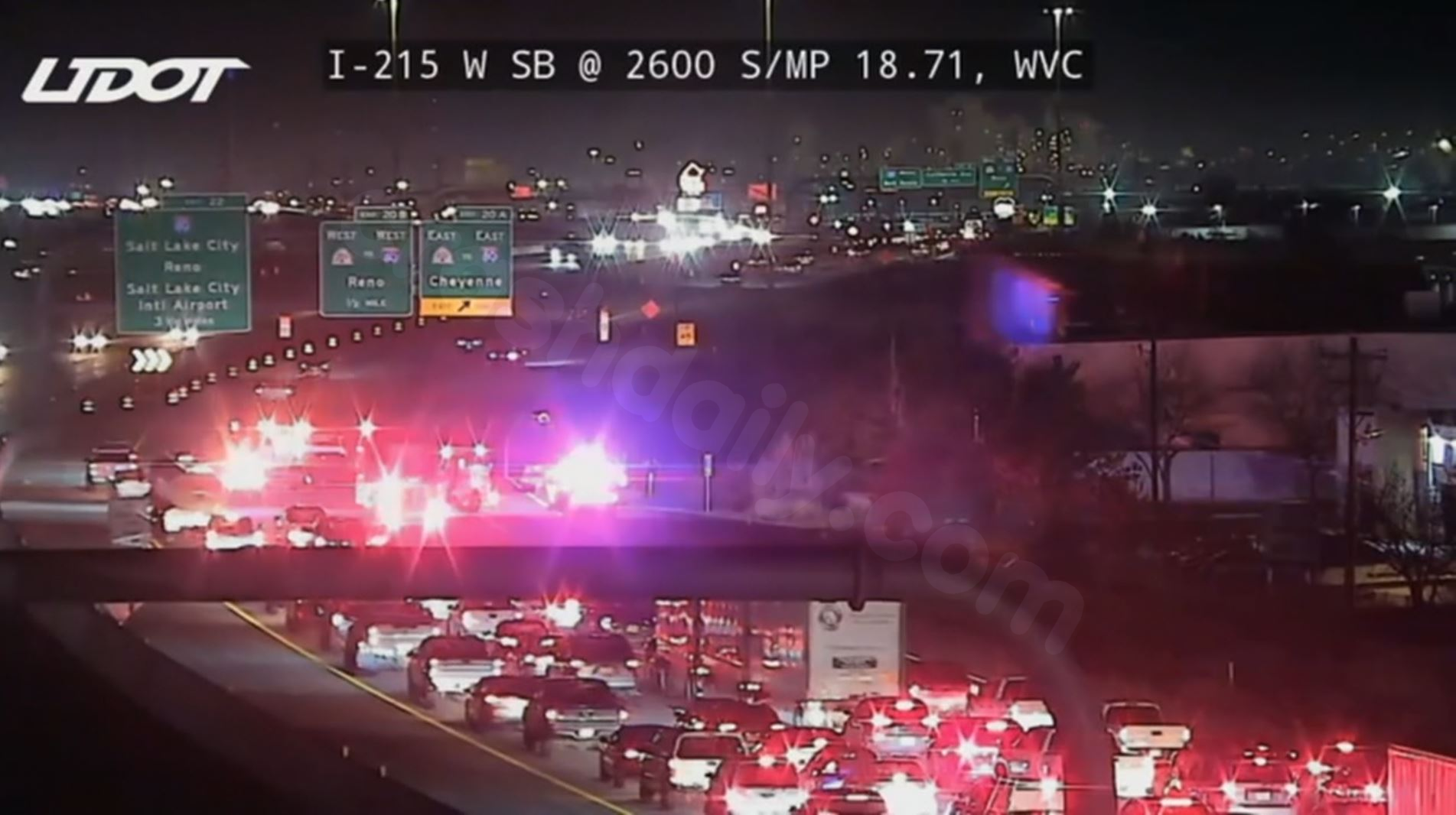 Traffic Collision: Two-vehicle accident on I-215 in West Valley prompts closure of several lanes