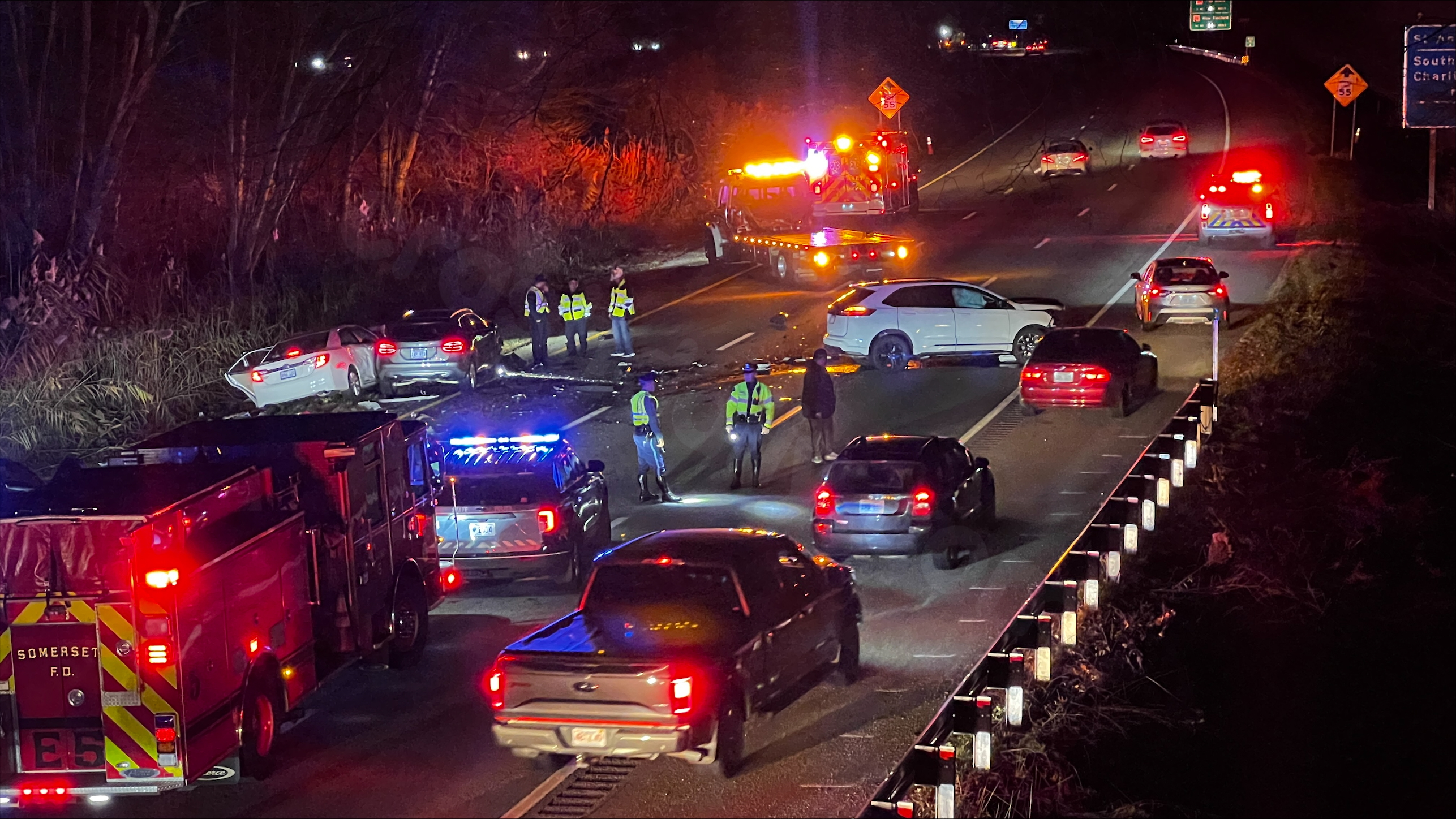 Fatal wrong-way collision in Somerset