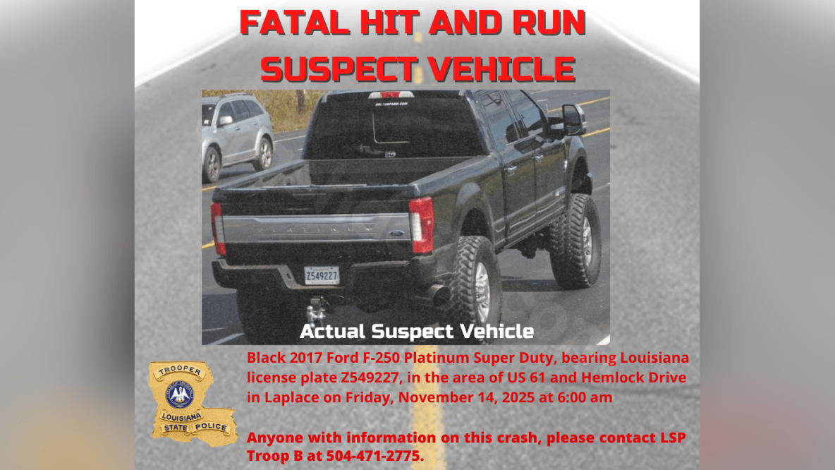 Police investigate hit-and-run in Laplace