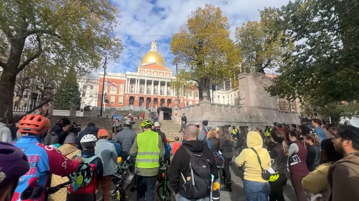 Boston rally calls for passing road safety bills after fatal accidents.