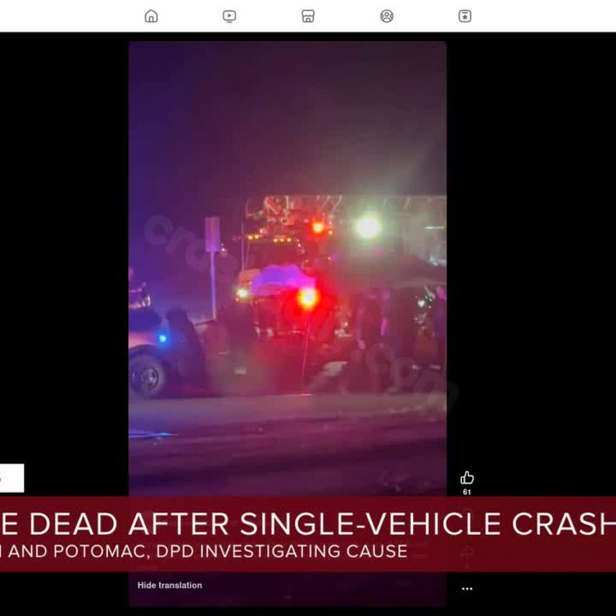 Fatal single-vehicle crash near 56th and Potomac Way on Sunday morning led to 3 deaths