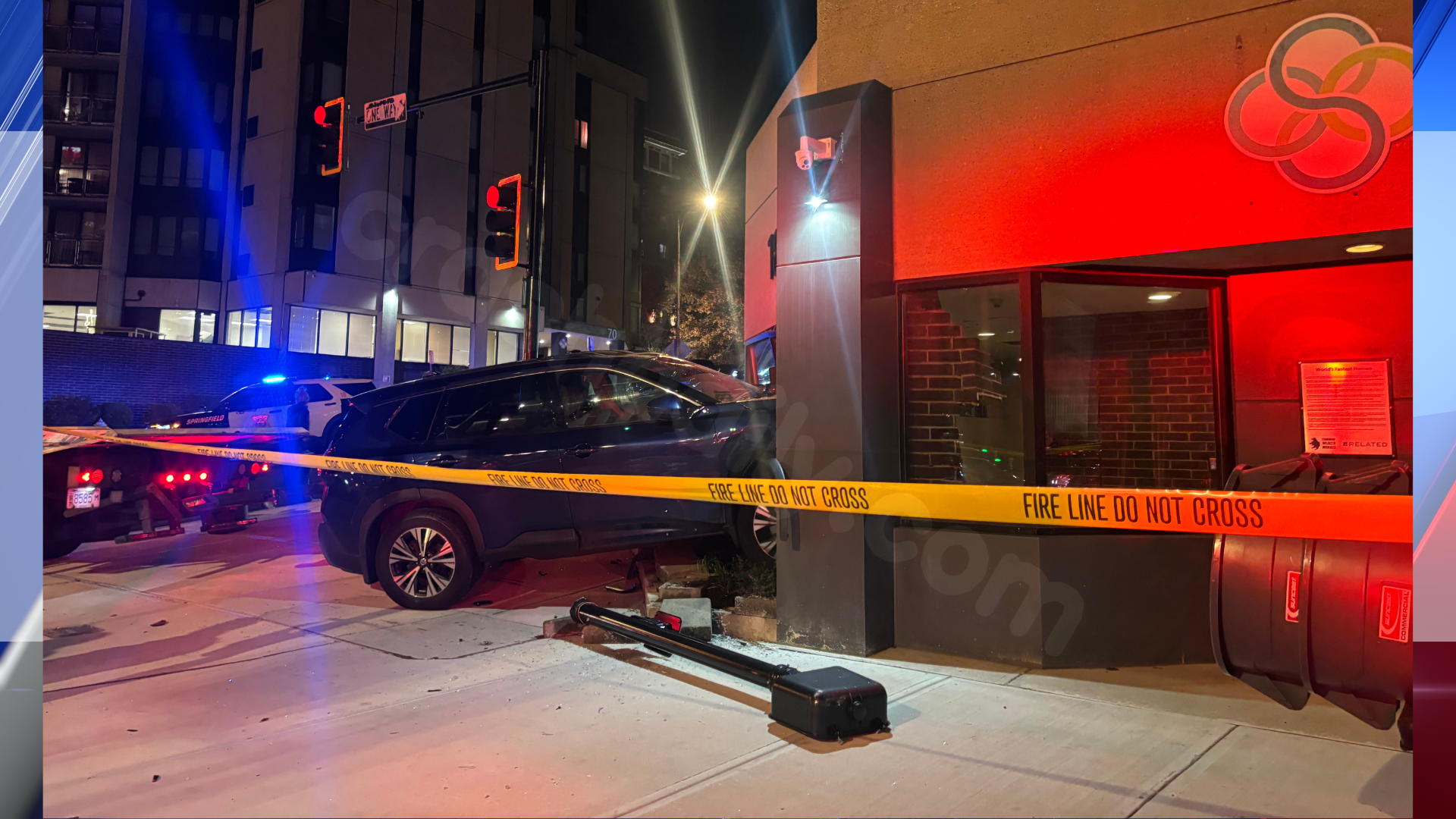 Vehicle collides with building on Dwight Street in Springfield