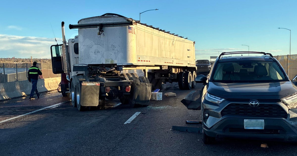 Semi-truck accident closes part of westbound I-76 near Denver.