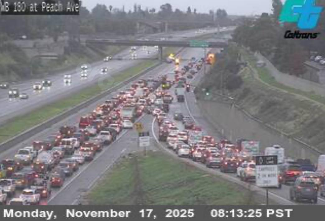 Traffic delays caused by multi-car collision on Hwy 180 in Fresno