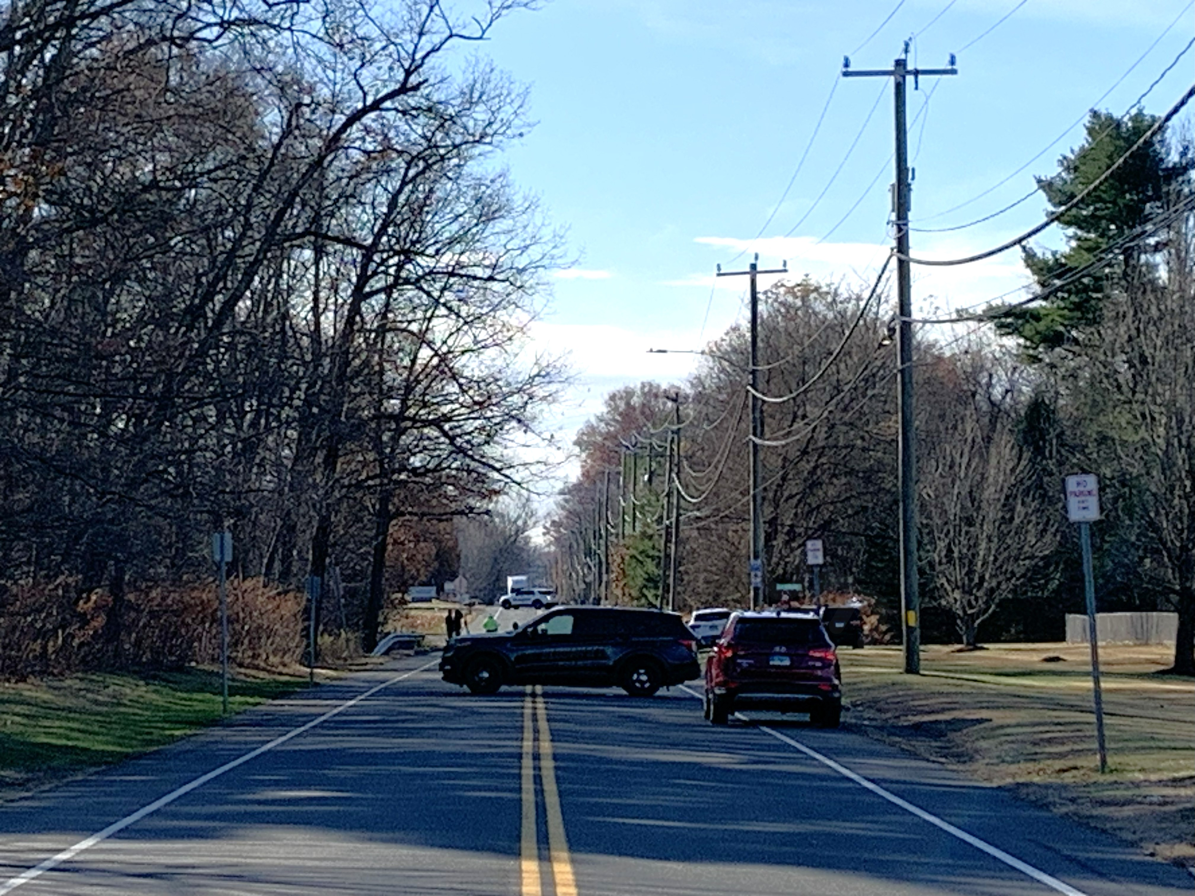 Road closed due to pedestrian hit by commercial vehicle