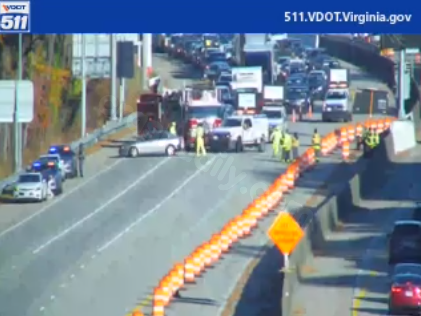 Traffic delays on I-64 eastbound in Newport News due to vehicle accident