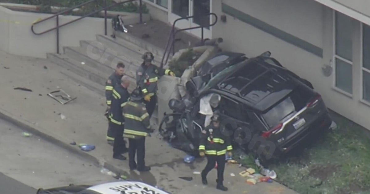 Driver injured as car crashes into San Bruno building