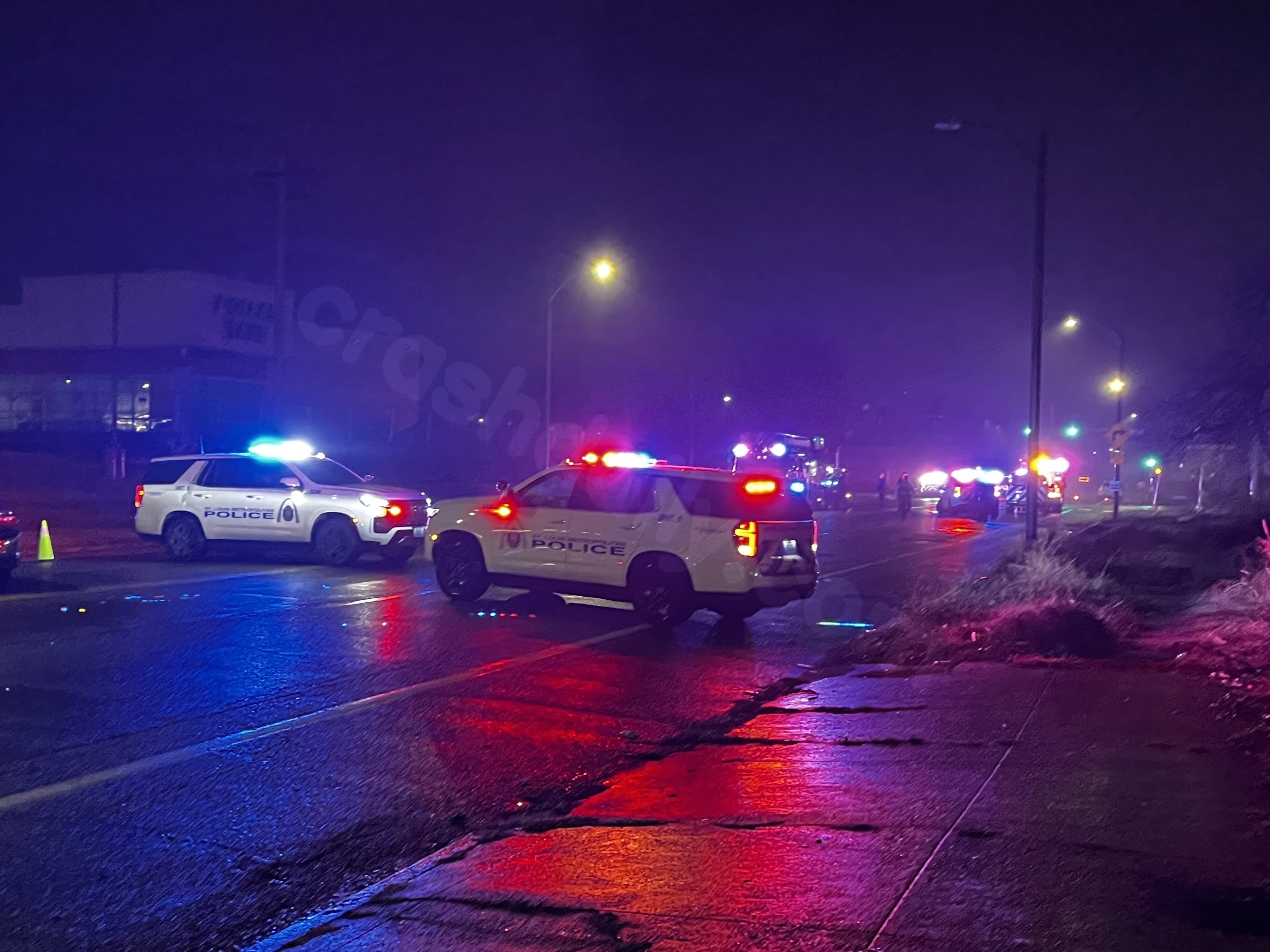 Police vehicle hit during response to crash