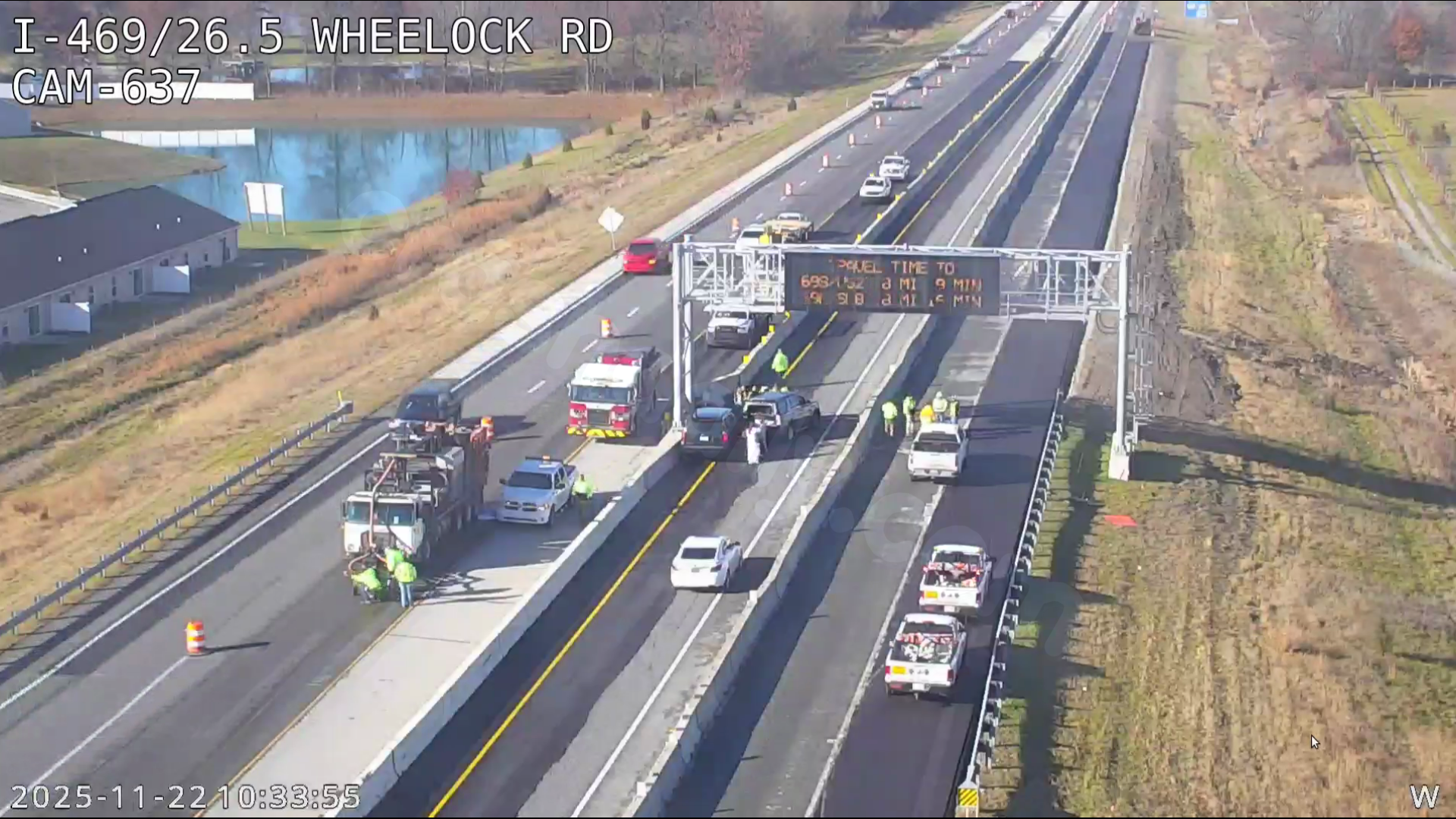 Traffic moving again after crash on I-469