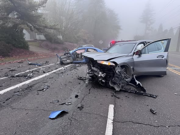 Two cars collide head-on in Southwest Portland