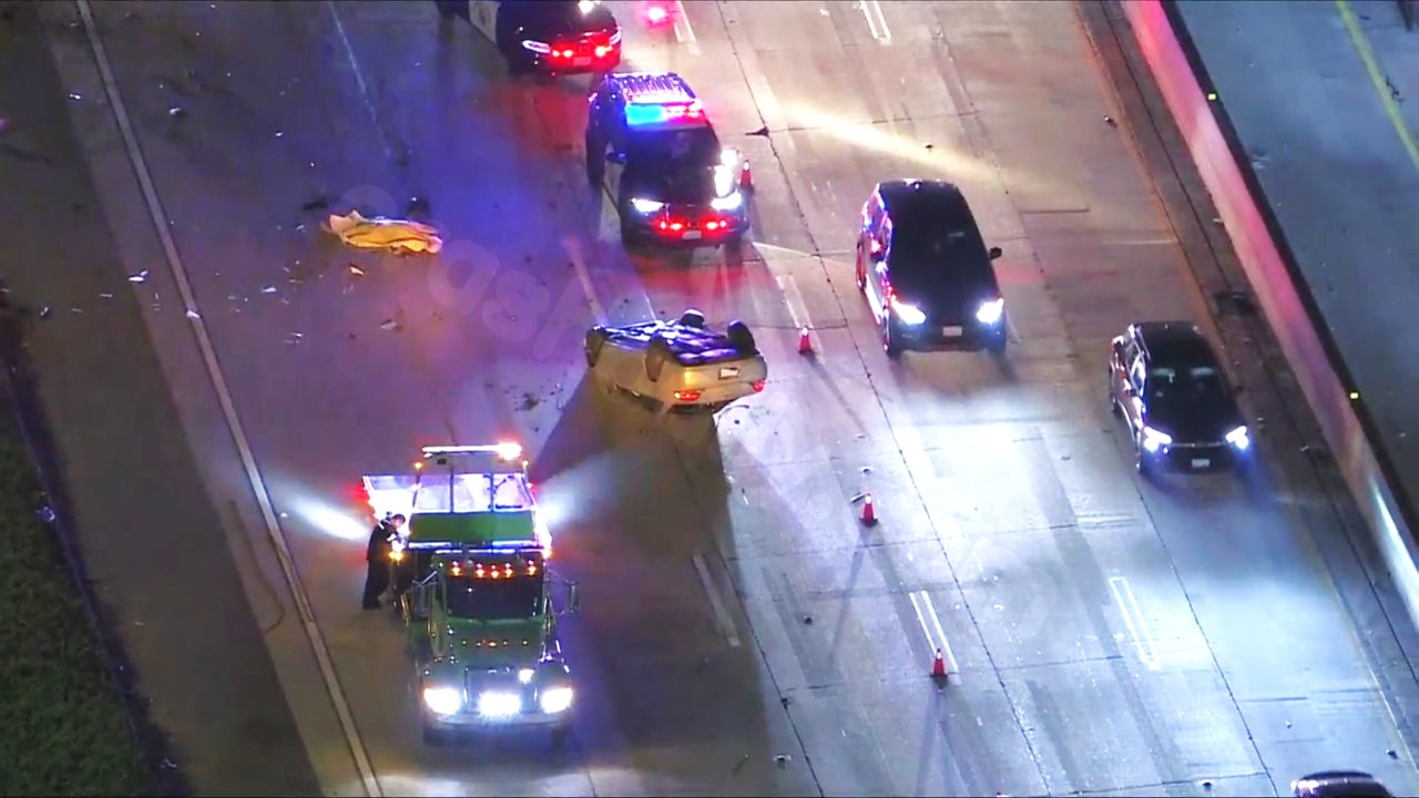 Fatal rollover crash on 60 Freeway in East Los Angeles