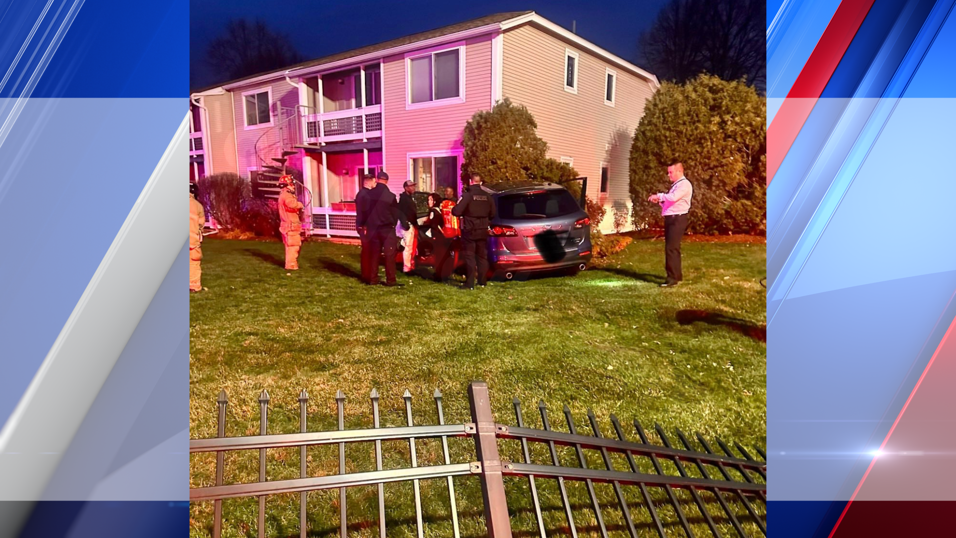 Resident homeless, one injured in car crash at Holyoke apartment.