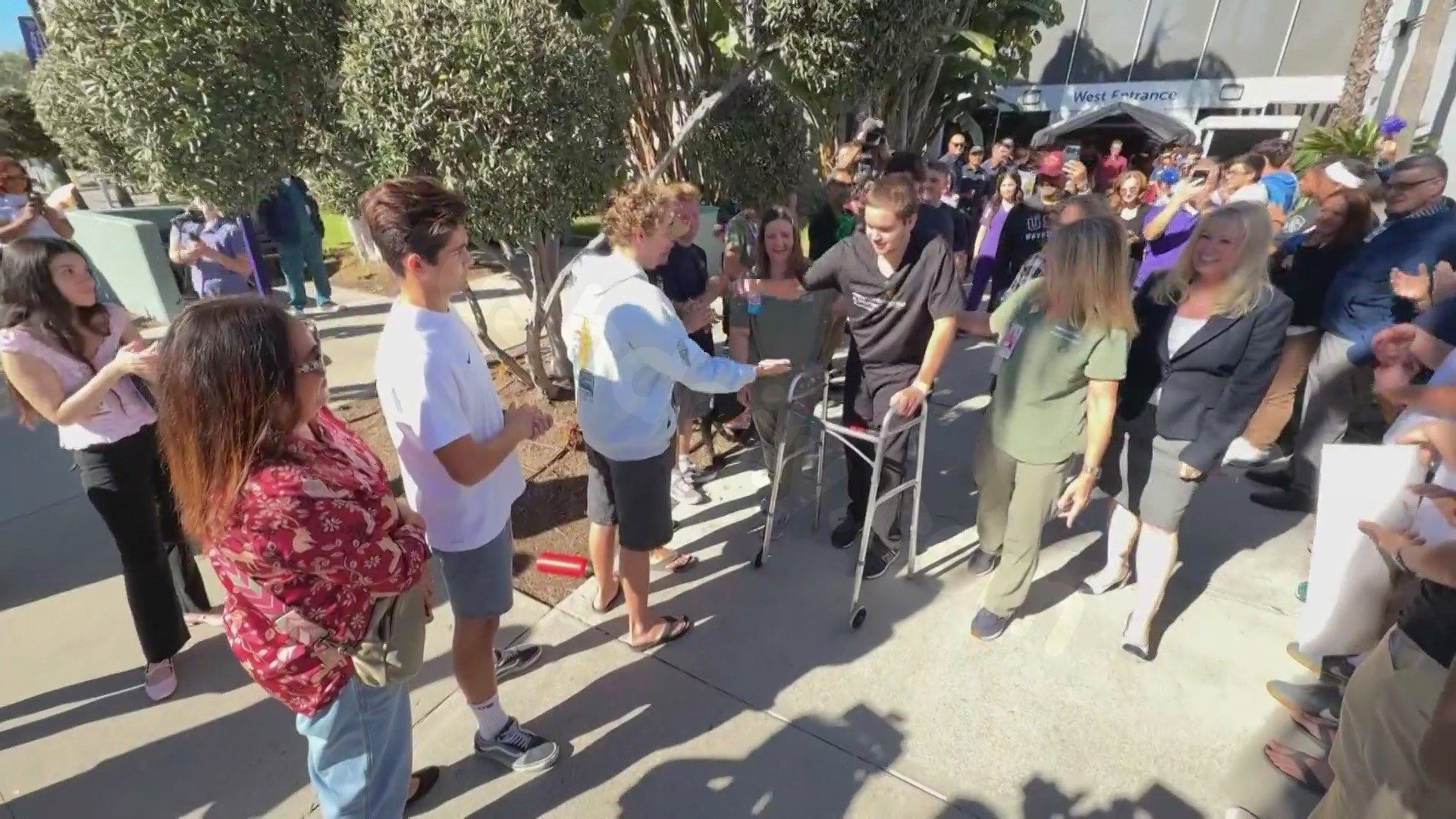 Teen in Southern California regains ability to walk after diving incident.