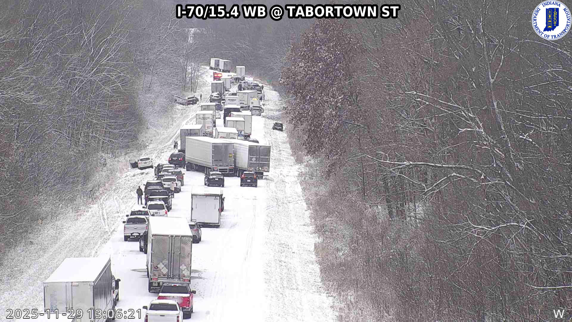 Snowy roads leading to accidents in Indiana