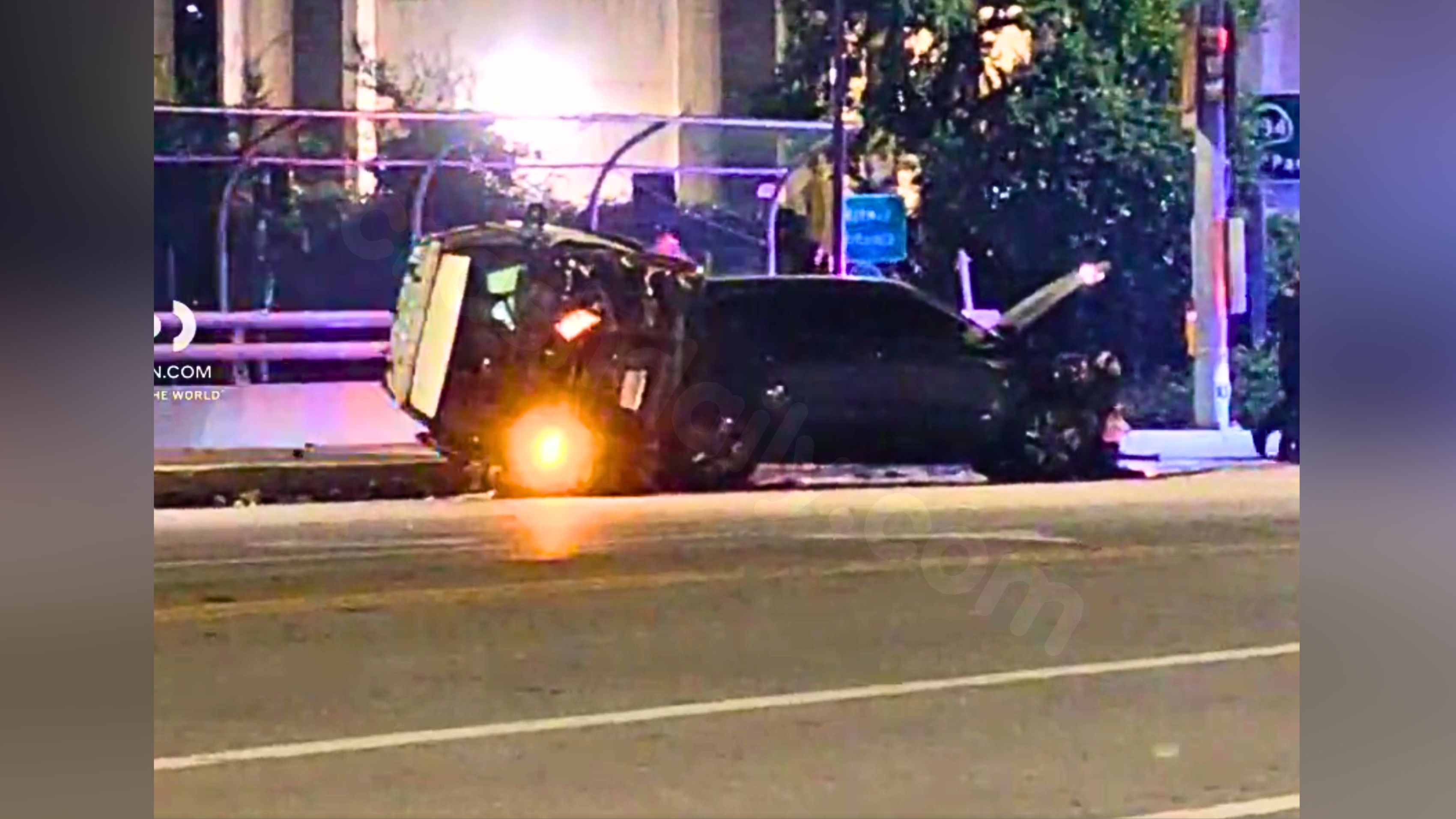 Glendale police car flips over in collision with another vehicle; 1 person taken to hospital