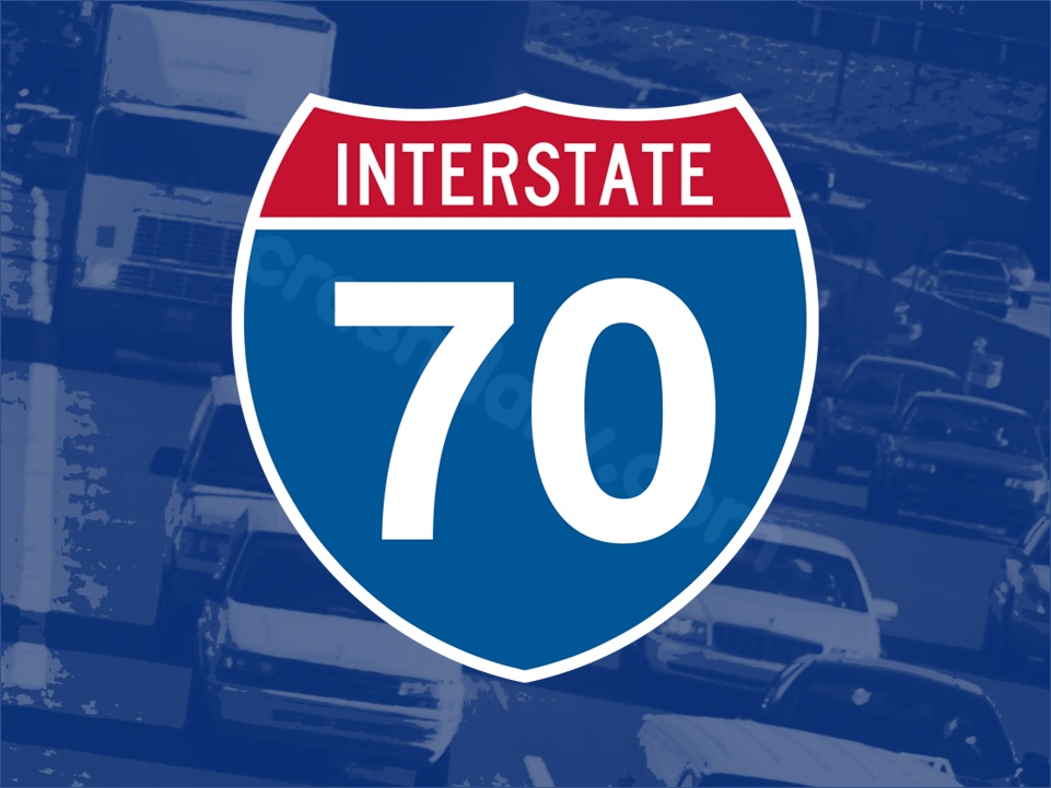 Multiple car crashes on I-70.