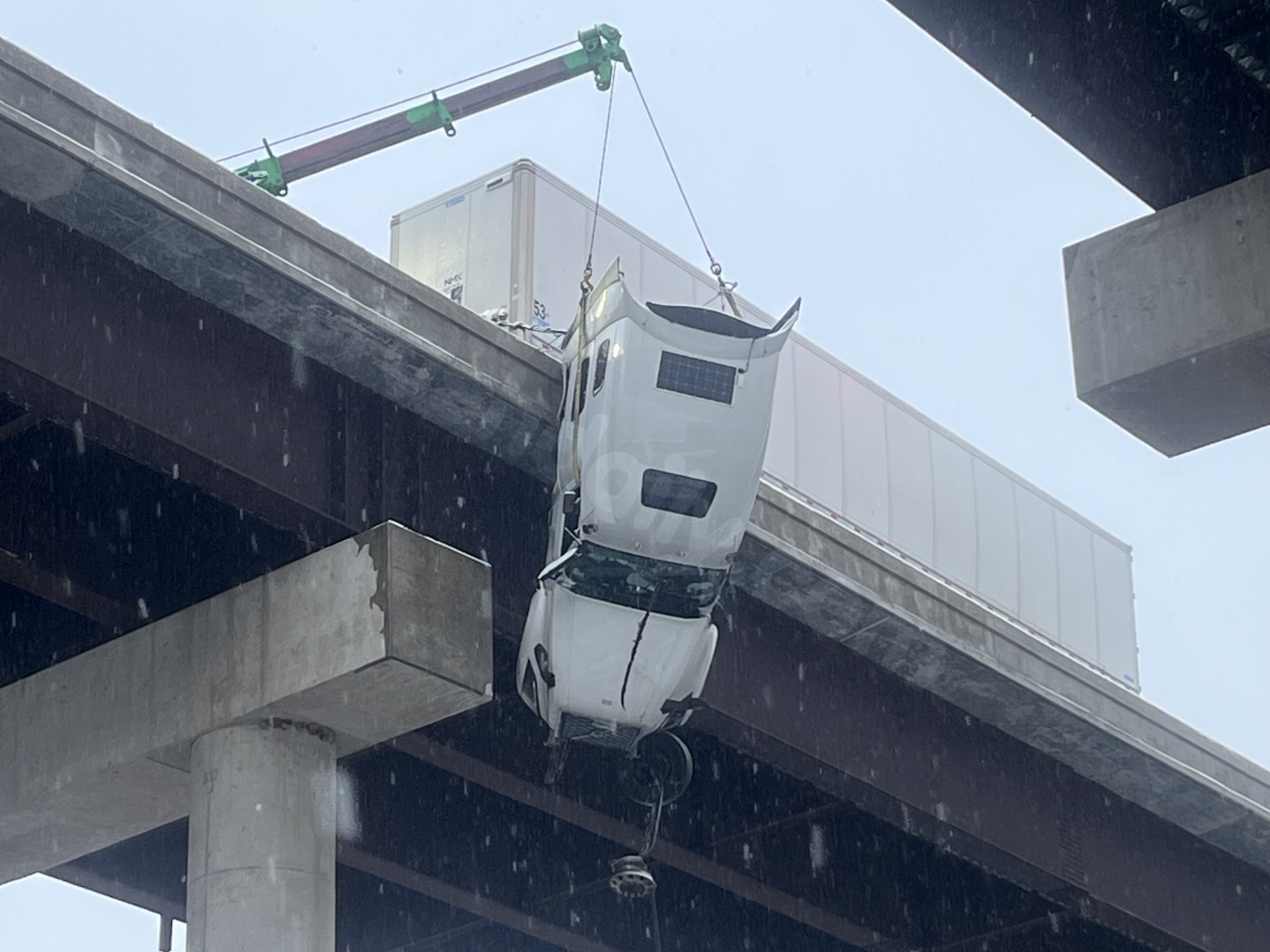 Driver saved from truck dangling off bridge on US 35 in Mason County, WV