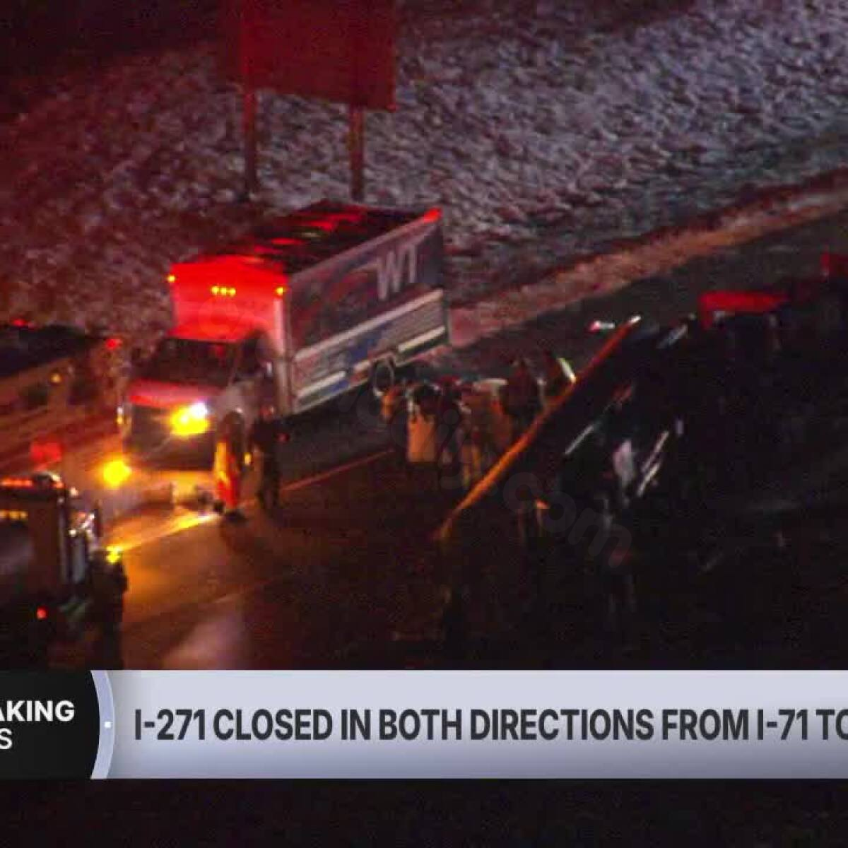 Closure of I-271 due to tanker truck accident