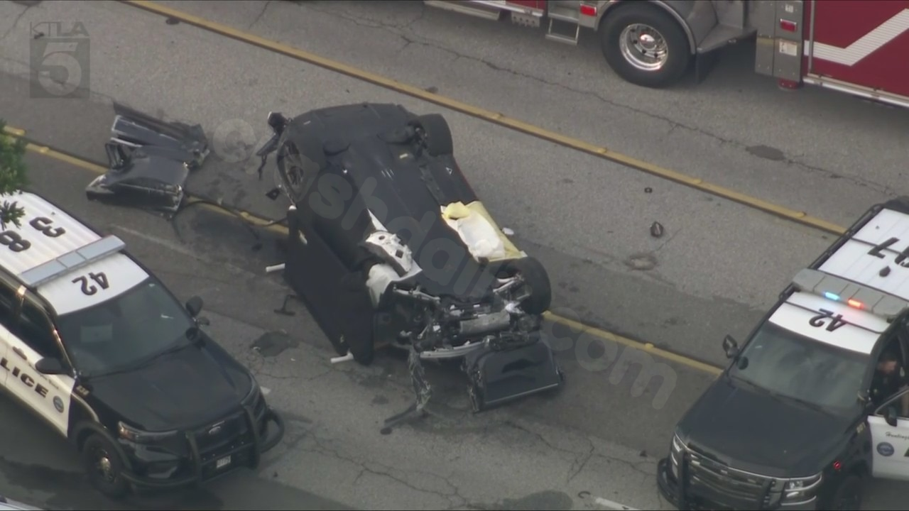 Identification of driver in fatal South California crash involving airborne Tesla.