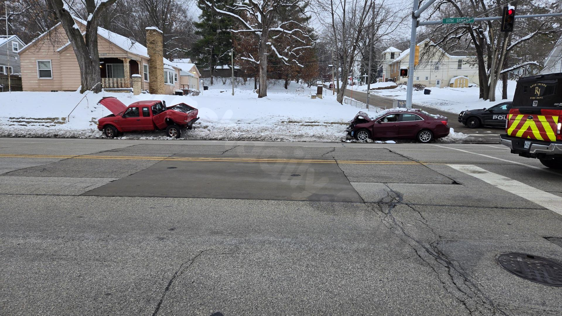 "11th Street section closed due to 2-car collision in Rock Island"