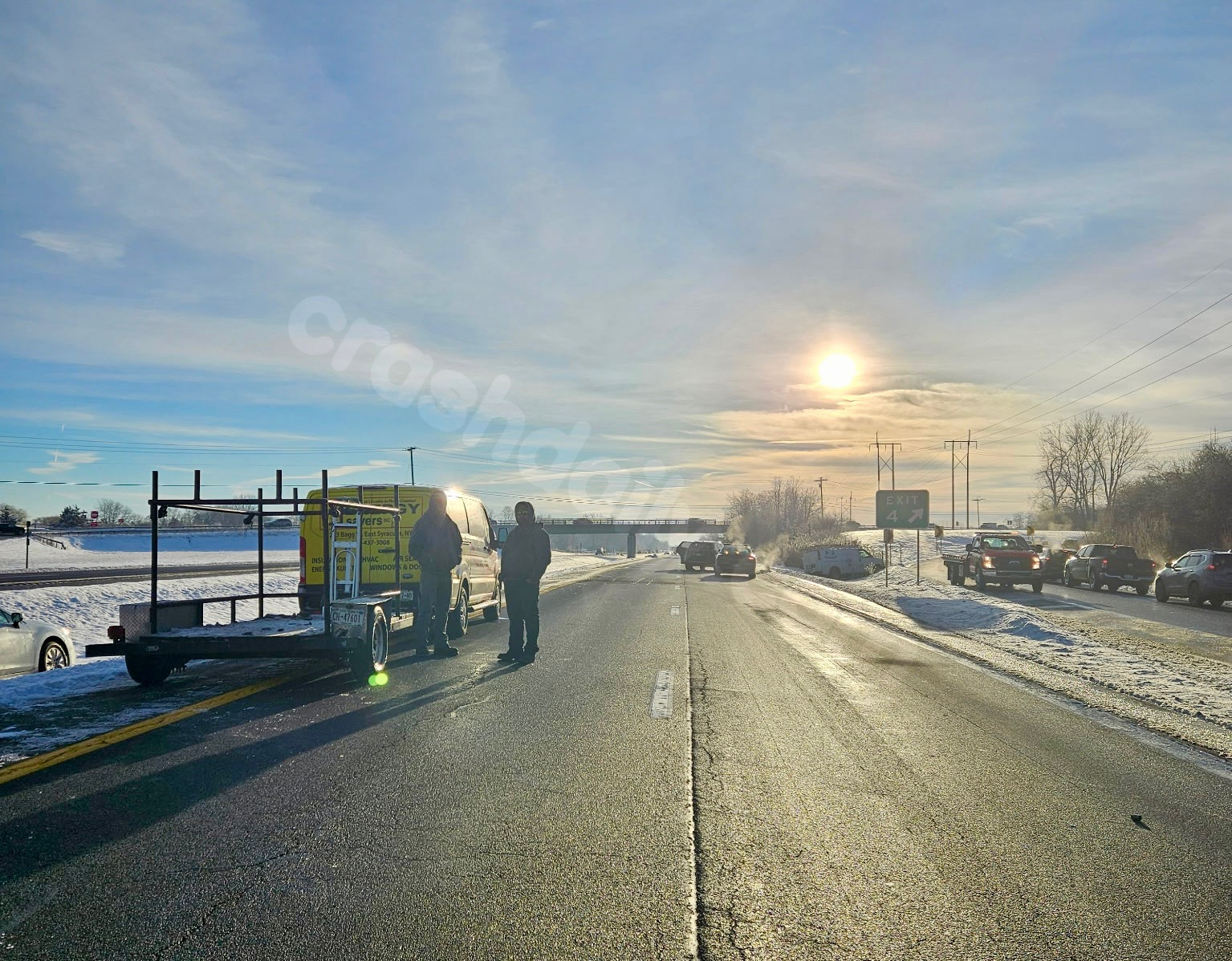 Series of morning car crashes close highway segment