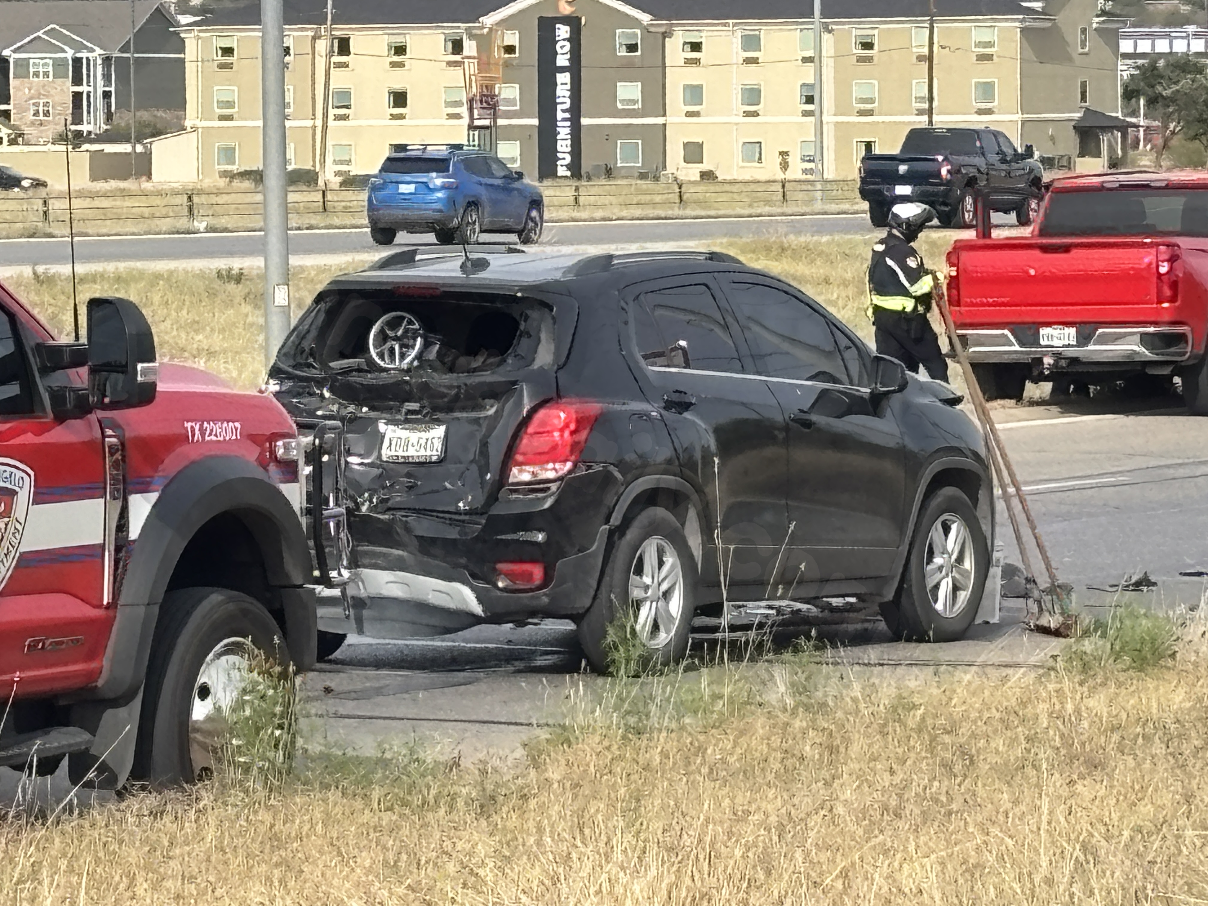 Traffic detour due to accident on Houston Harte Frontage Road