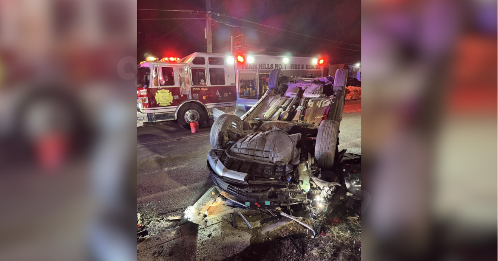 Three hospitalized, one detained after Penn Hills crash