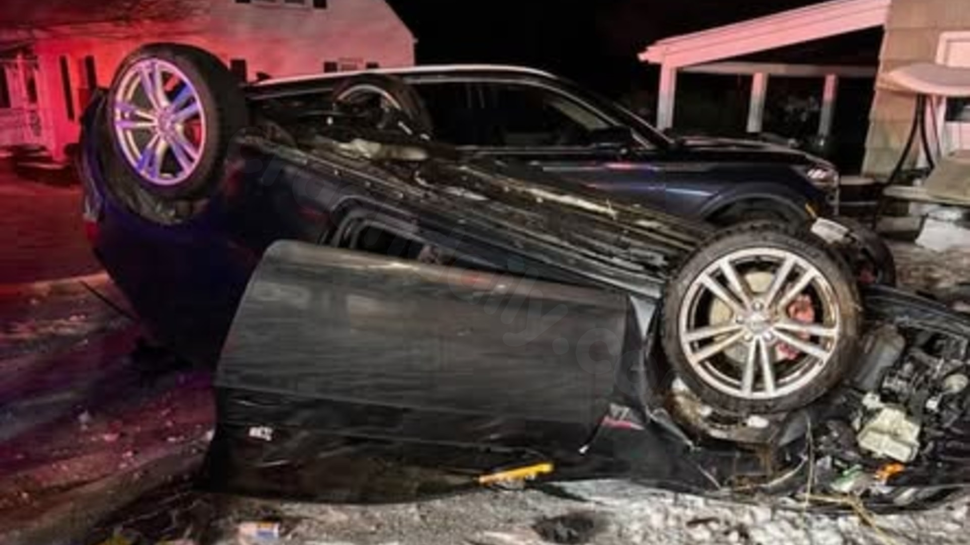 Car collides with parked car and flips in Southampton