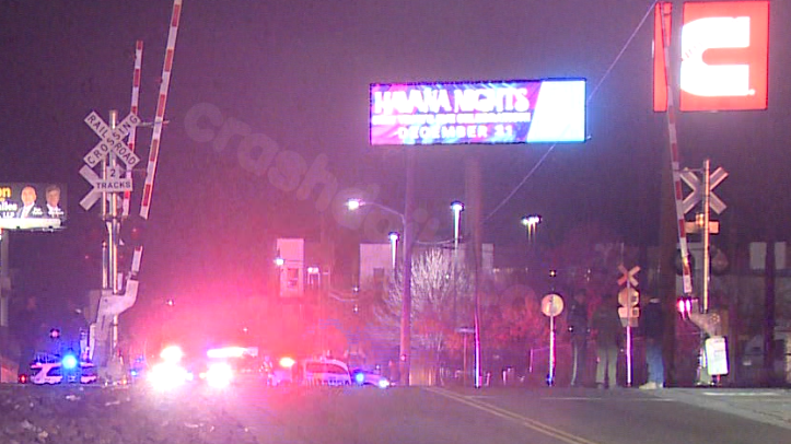 Fatality as Rail Runner train collides with pedestrian.