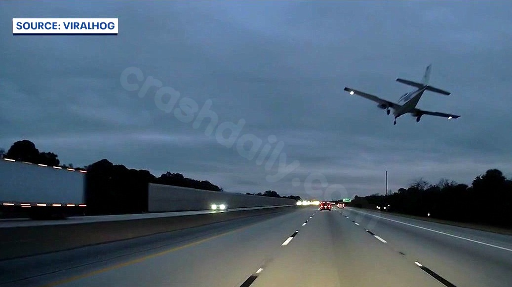 Father and son narrowly avoid plane crash on I-95.
