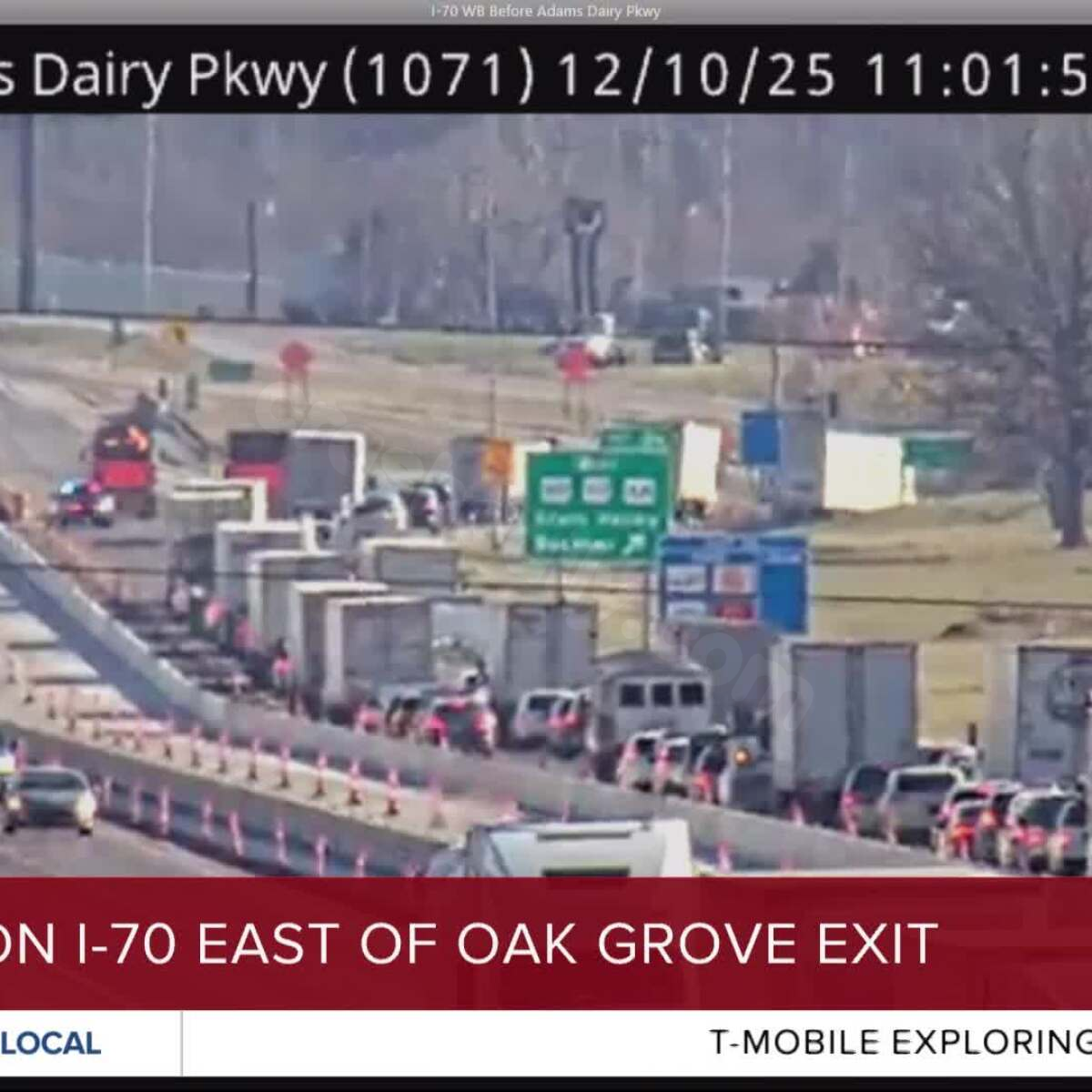 I-70 reopens both ways near Oak Grove exit following cattle trailer crash