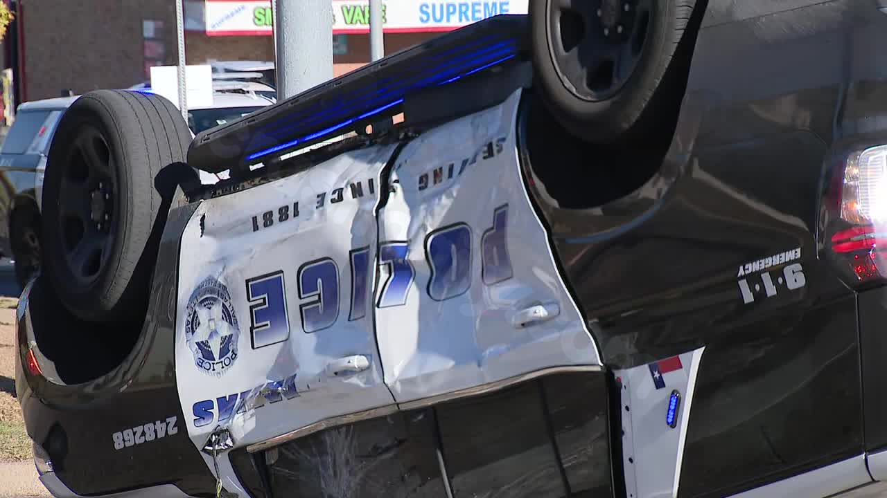 Police officers in Dallas hurt in rollover accident