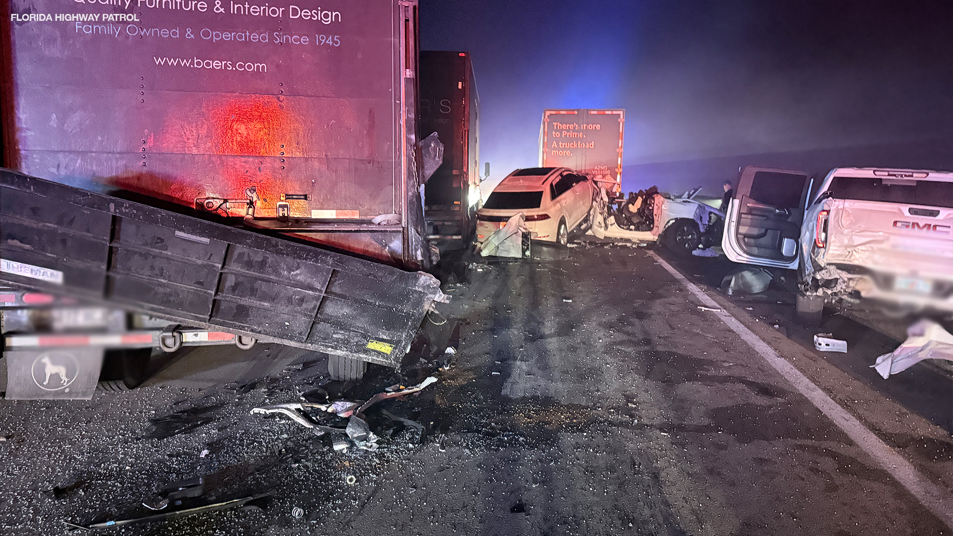 1 person dies in Naples as 14 vehicles get into 4 accidents due to heavy smoke on I-75.