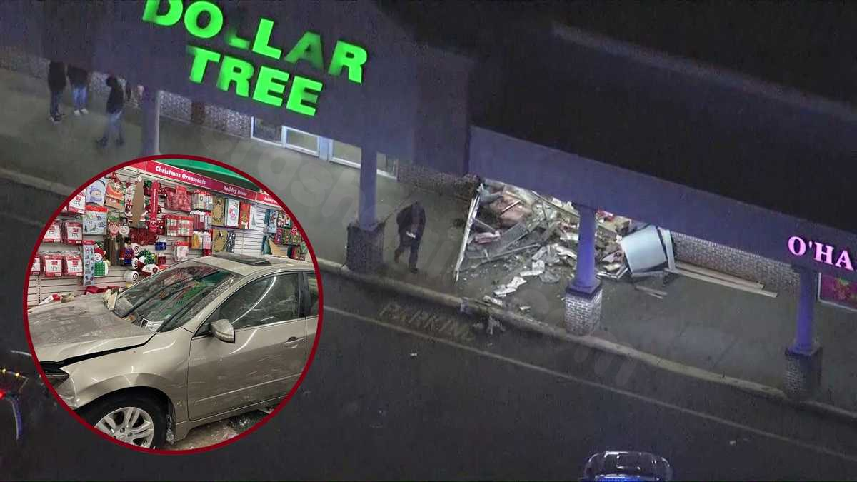 Driver injured in crash at Dollar Tree store