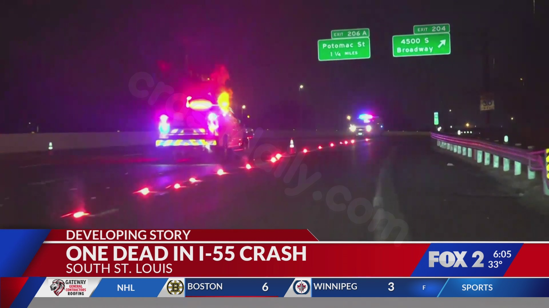 Fatalities as Two People Hit by Passing Vehicle While Fixing Flat Tire on Interstate 55 in Southern St. Louis