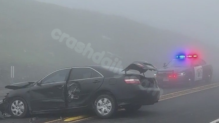 Traffic delays on Vasco Road due to crashes and dense fog
