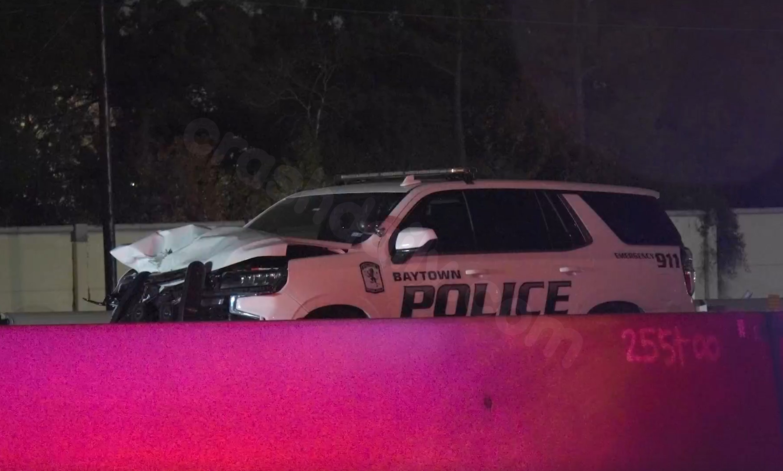 Police say pedestrian hit and killed by Baytown officer on SH-146.