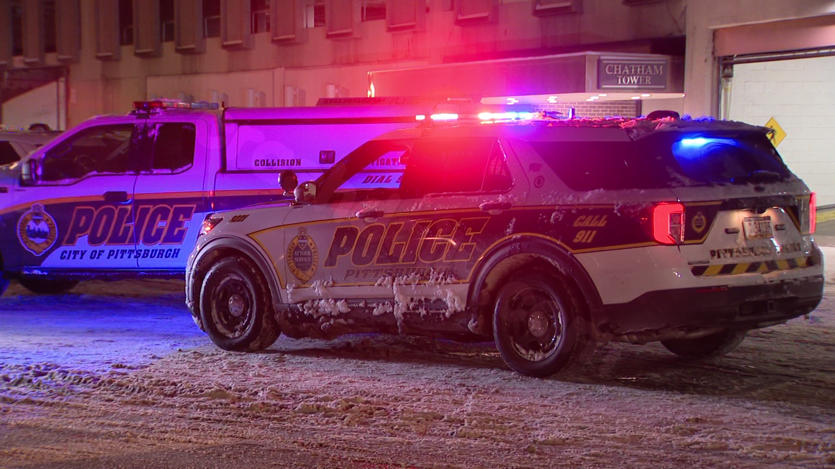 Car catches fire following collision with Pittsburgh parking structure.