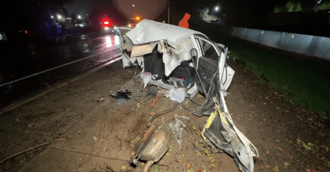 Car in Antioch splits in half following early morning crash