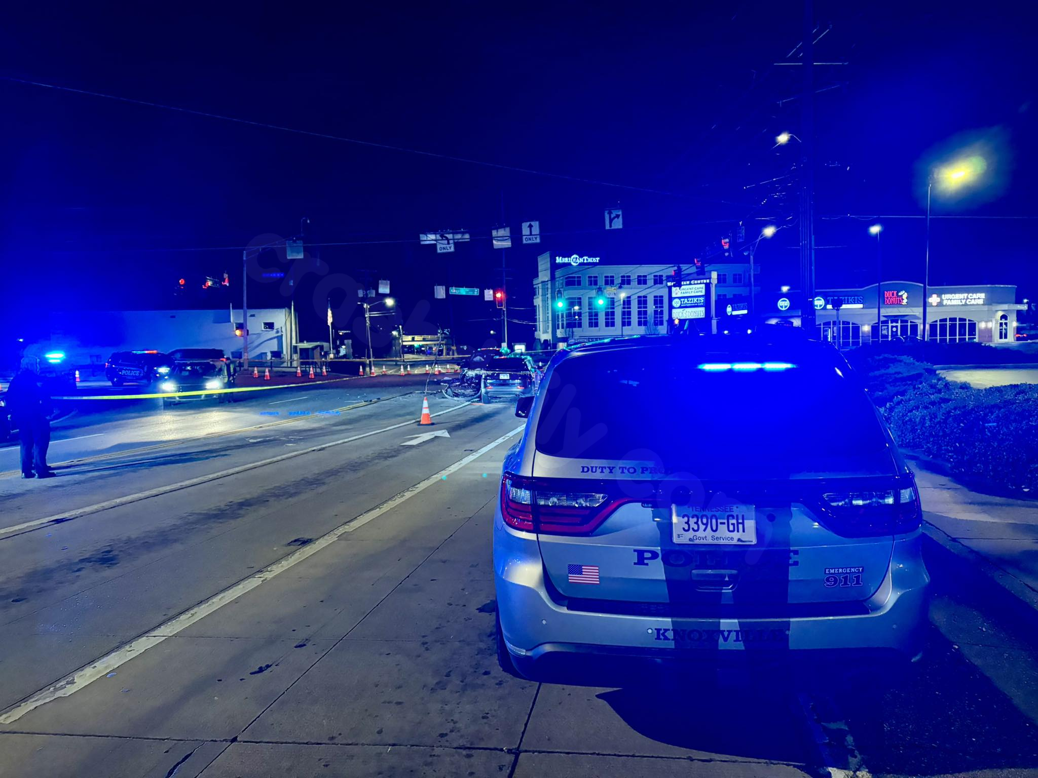 Fatal crash with Knoxville police officer on Northshore Drive.