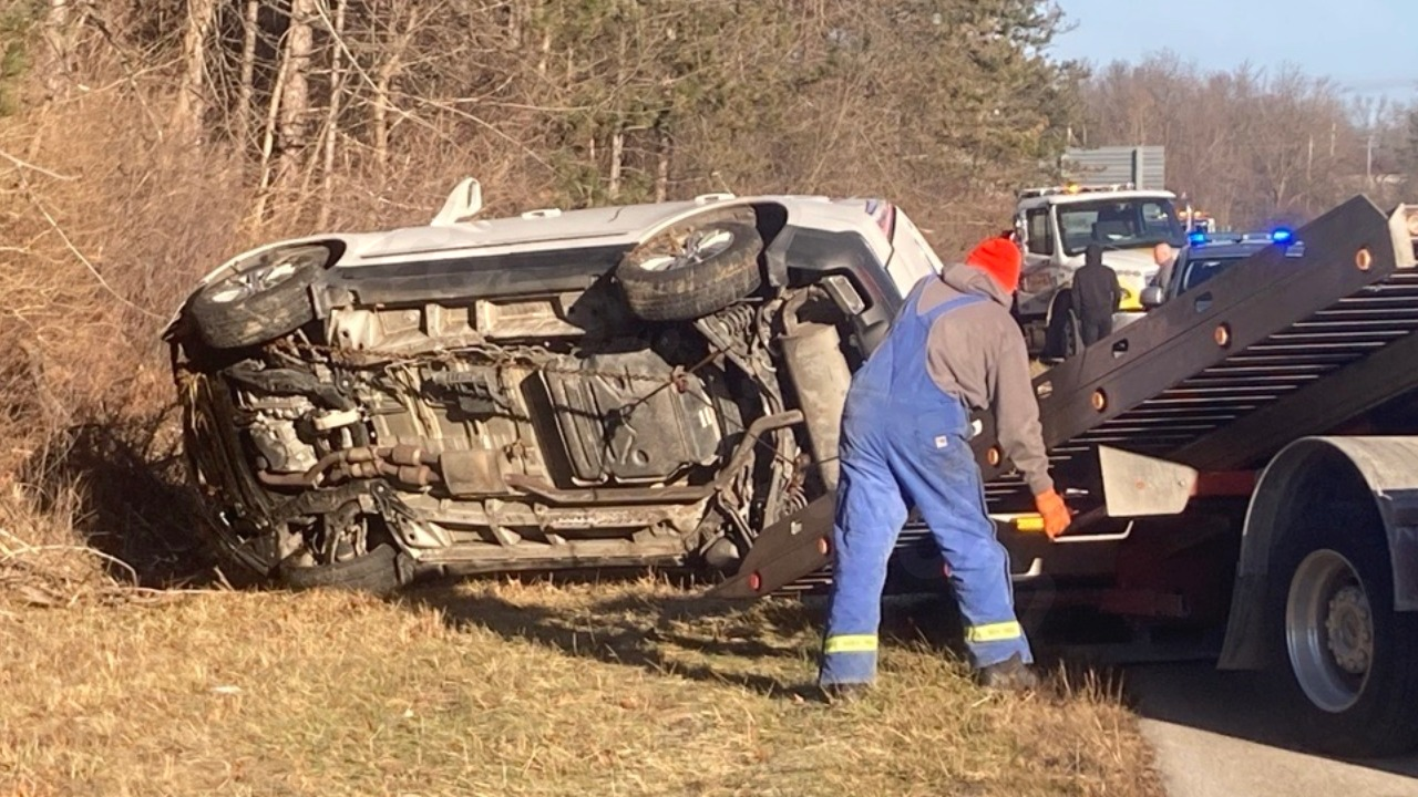Investigation of rollover crash by Highway Patrol