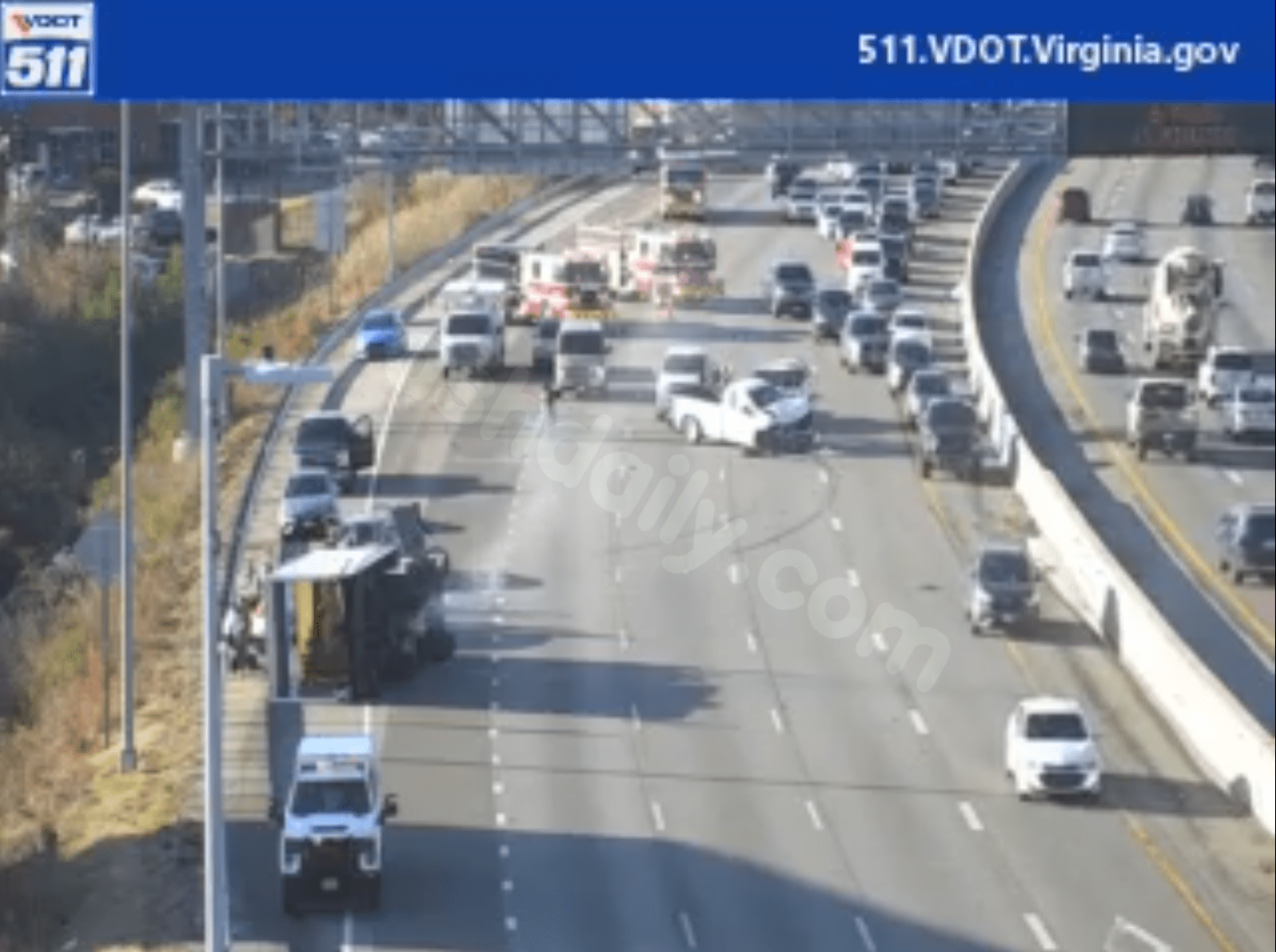 Traffic delays on I-264 due to multi-car collision near Witchduck Road.