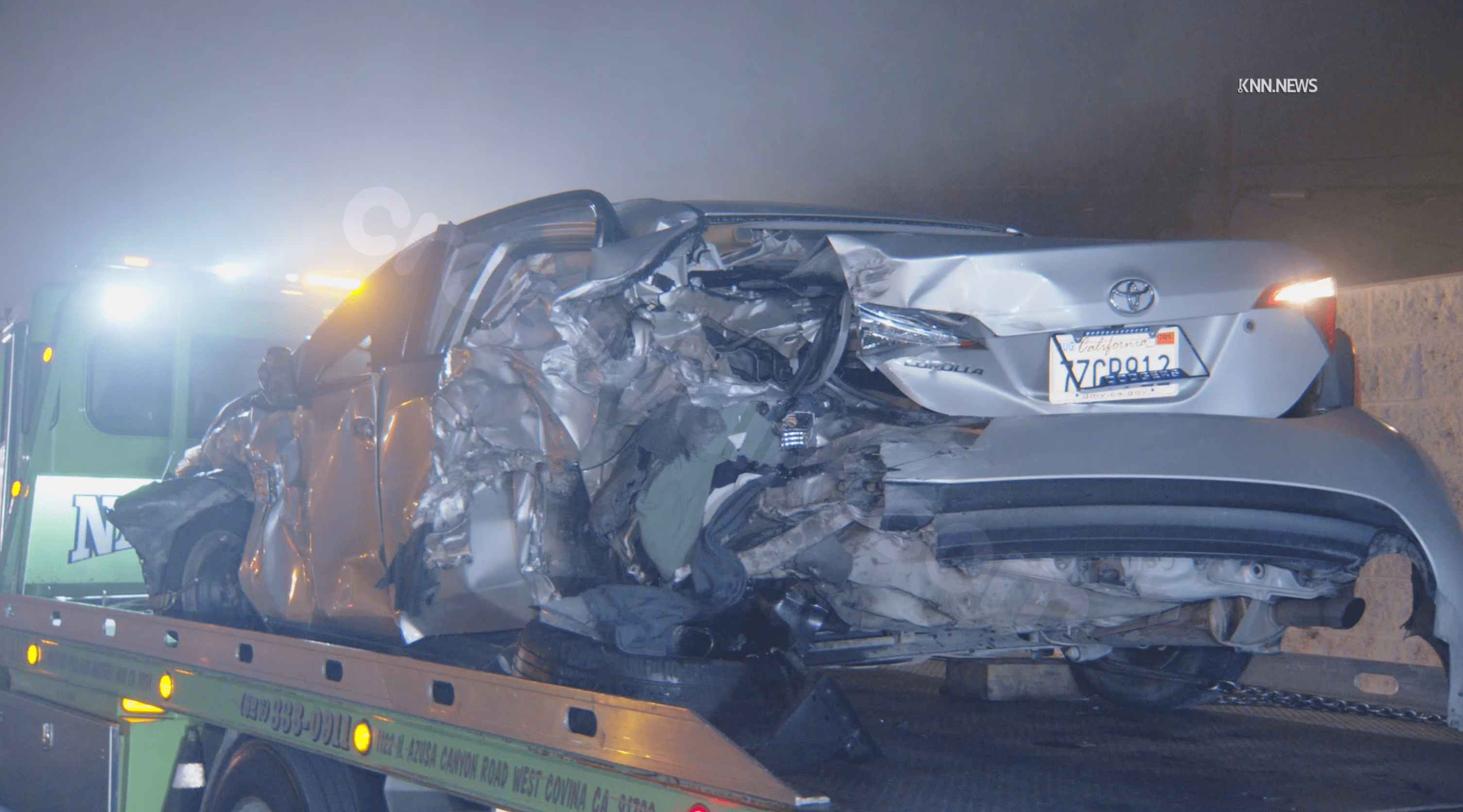 Southern California freeway crash leads to vehicles being severely damaged