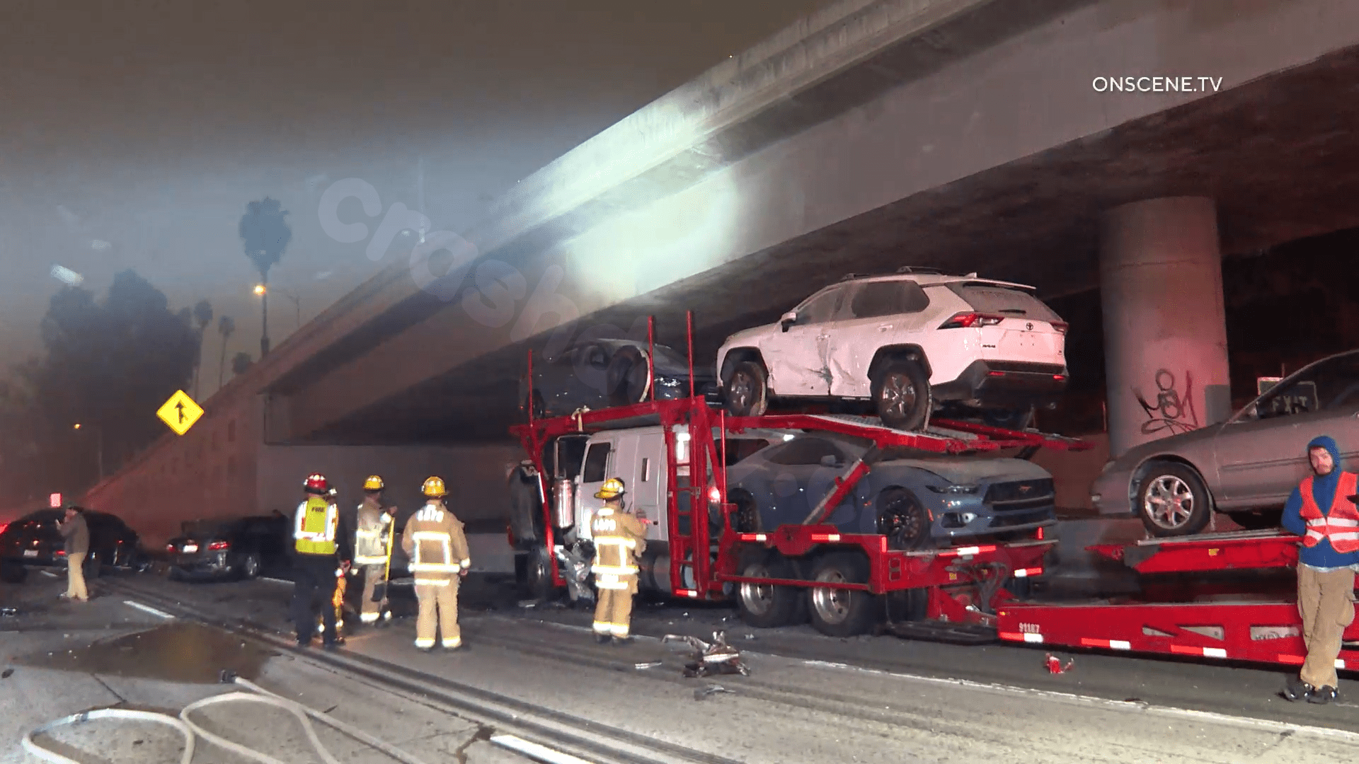 Hazmat Called After 5-Vehicle Collision in Hollywood