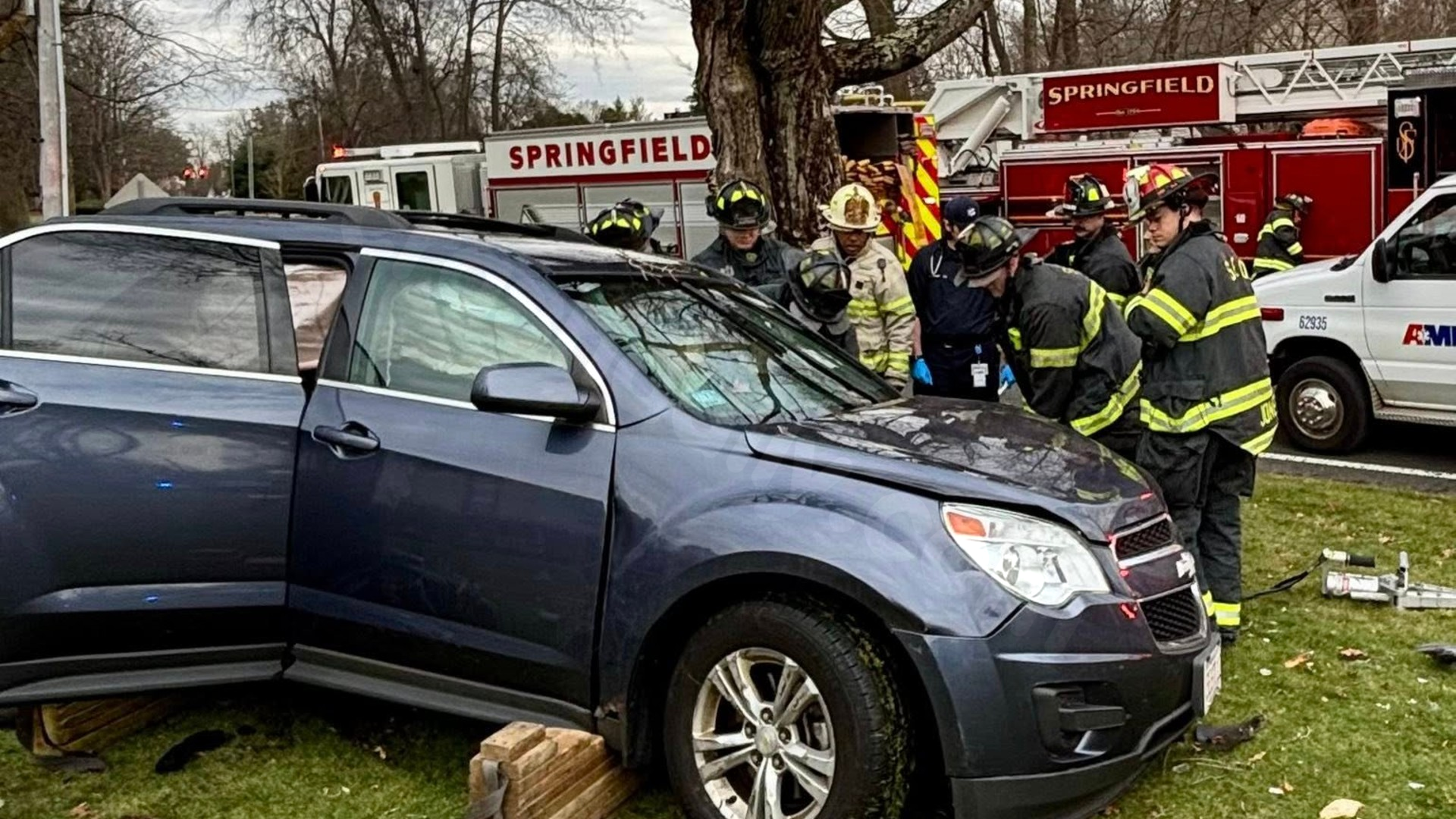 One person injured in Christmas Day car crash with tree in Springfield