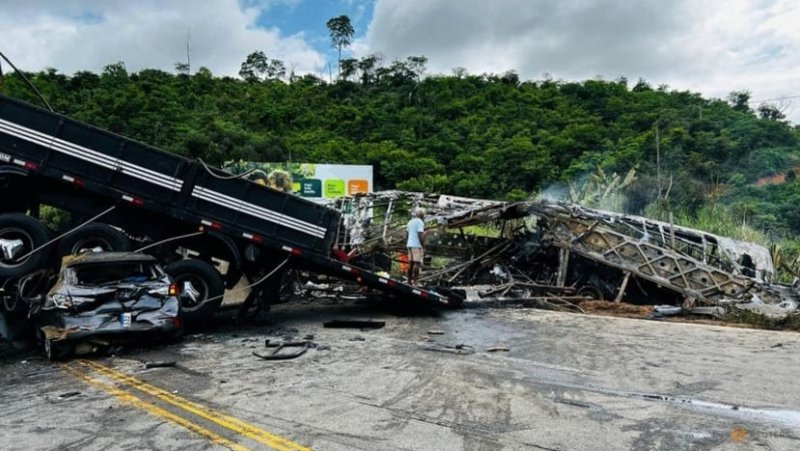 Fatal crash claims 10 lives in northeastern Brazil.