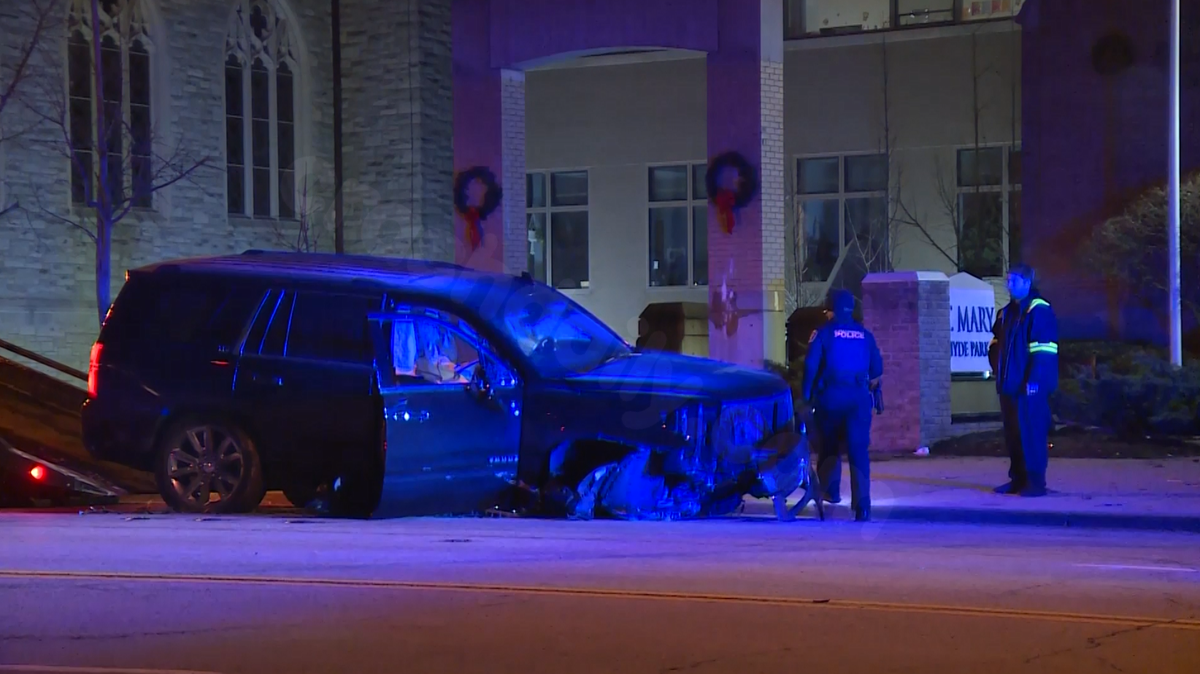 Car crashes into church, injuring 1 overnight