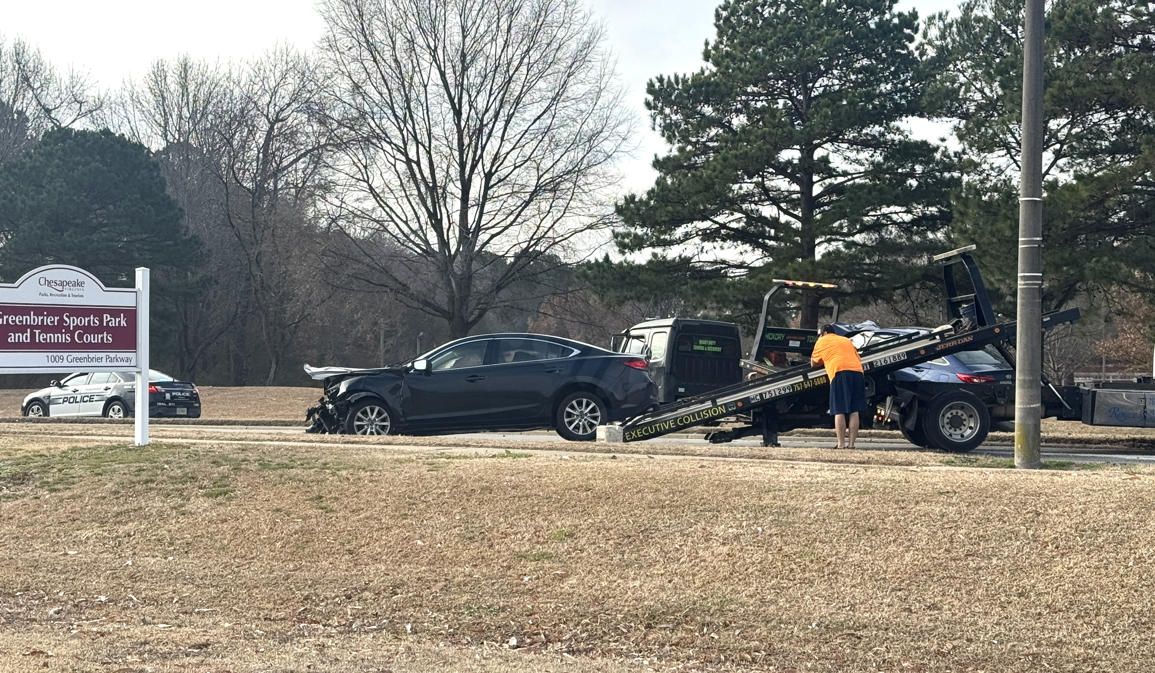 Driver apprehended following stolen car chase causing crash on Greenbrier Parkway