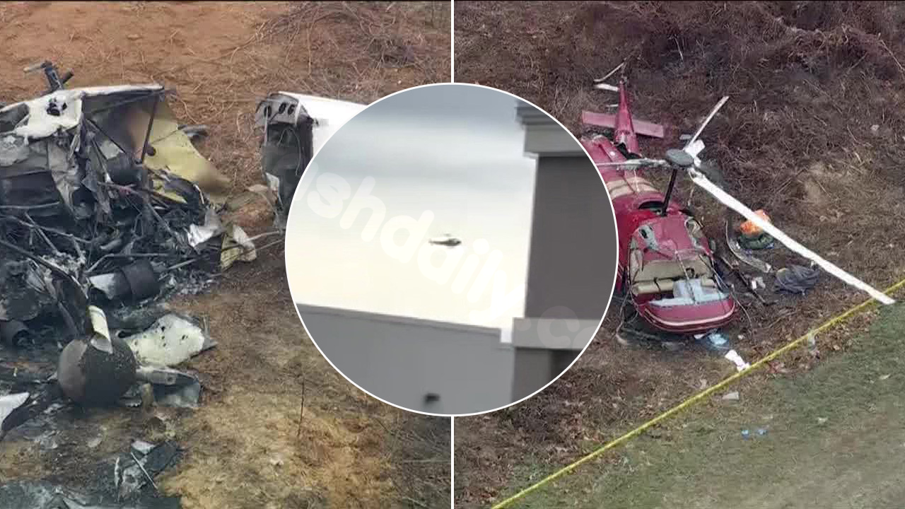 Video shows helicopter dropping after collision in NJ